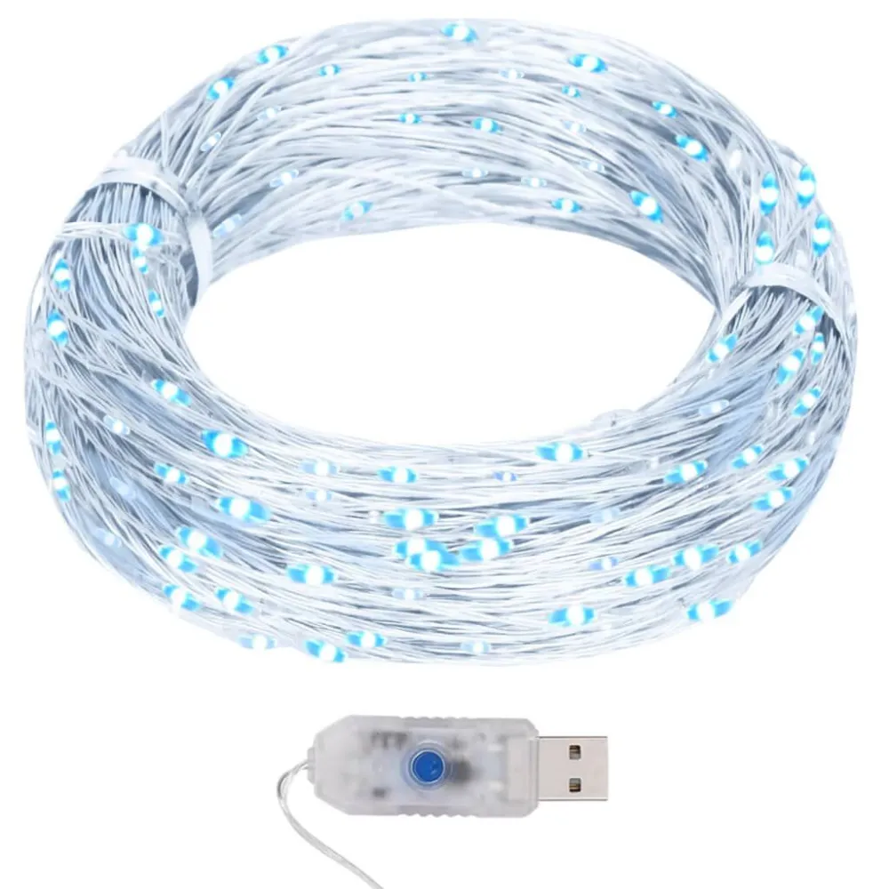 Cordão de micro luzes 40 m 400 LED 8 funções branco helado Alumínio Fundido