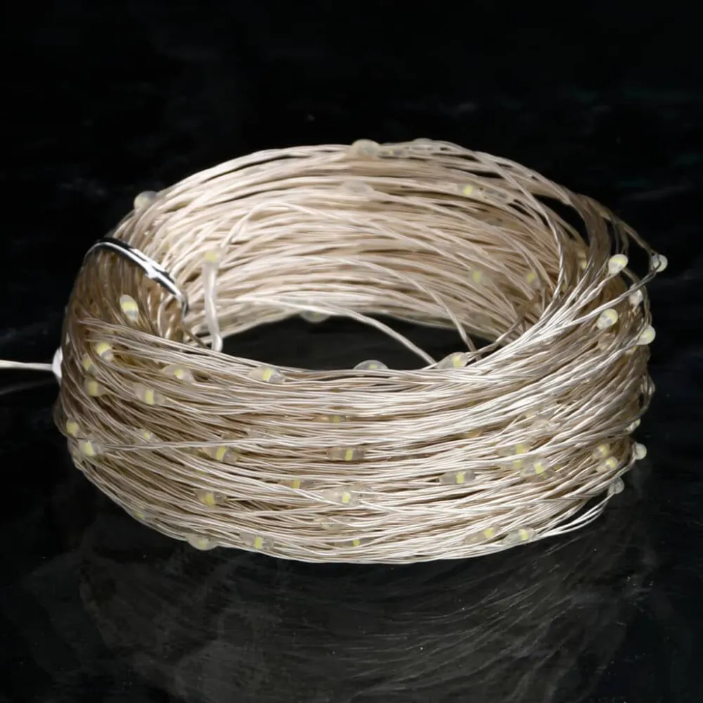 Cordão de micro luzes 40 m 400 LED 8 funções branco helado Alumínio Fundido