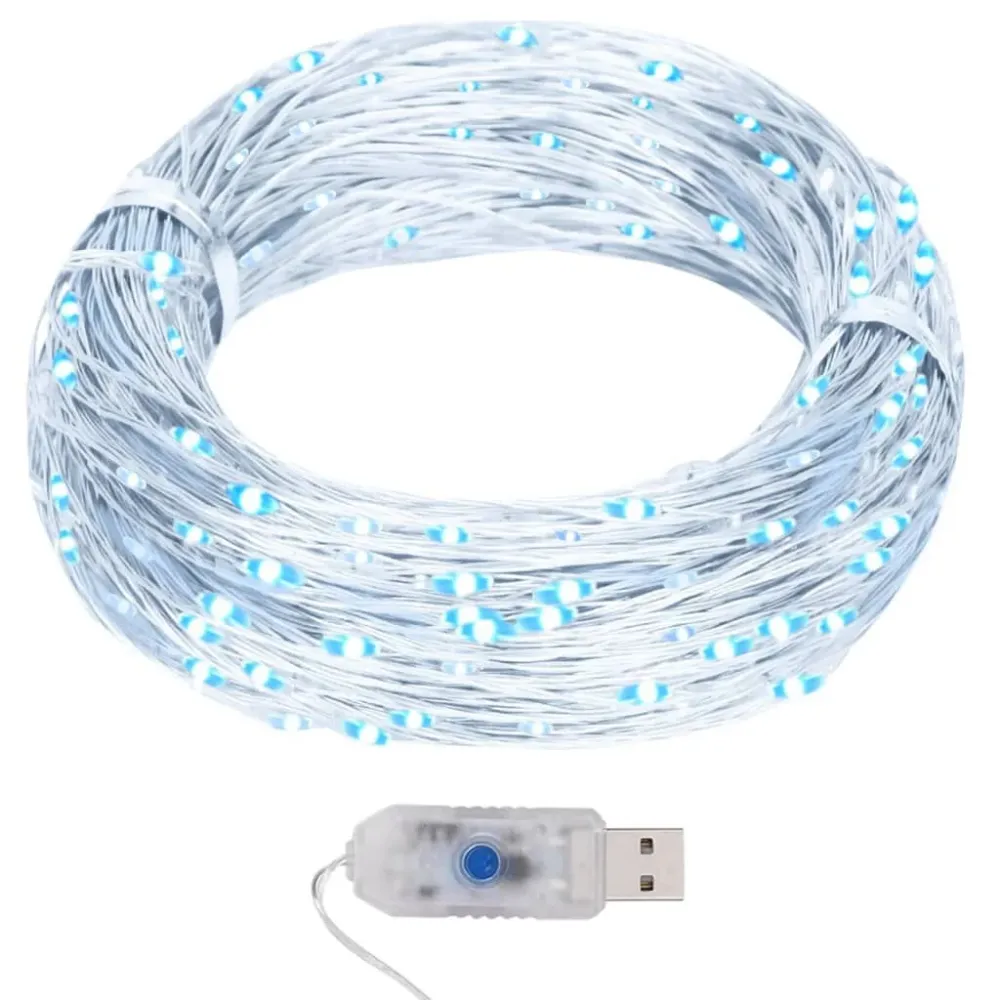 Cordão de micro luzes 40 m 400 LED 8 funções branco helado Alumínio Fundido