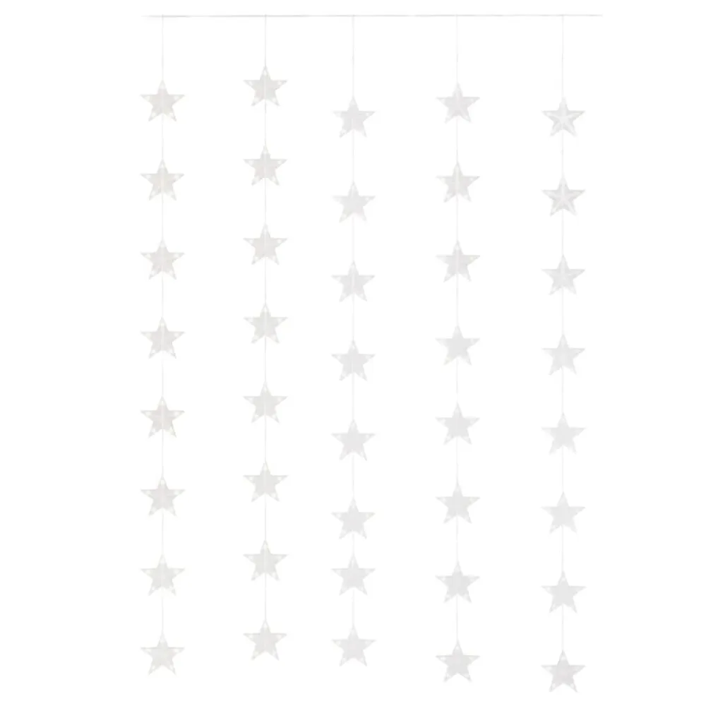 Cortina iluminação com estrelas 200 LEDs 8 funções branco abrasador