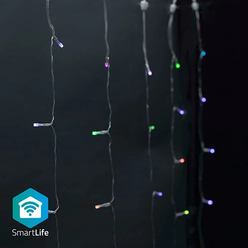 Cortina de Luzes Inteligentes com Wi-Fi Nedis Conectado Life WIFILXC01C180 - RGB