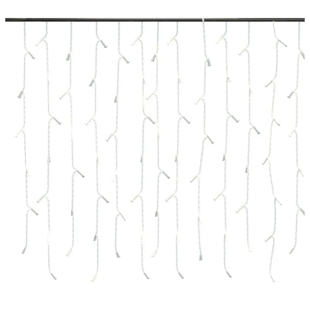 Cortina luzes pingente gelo 10m 400 LED 8 funções colorido (À Prova de Intempéries)