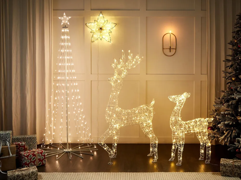 Decoração LED para exterior corç prateada 92 cm HAFNIR com Painel Solar Integrado