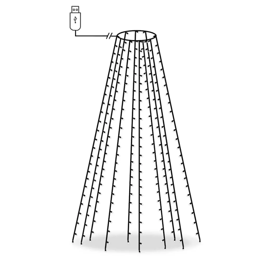 Fita LED à Prova d'Água Cordão de luzes para árvore de Natal 250 luzes LED 250 cm
