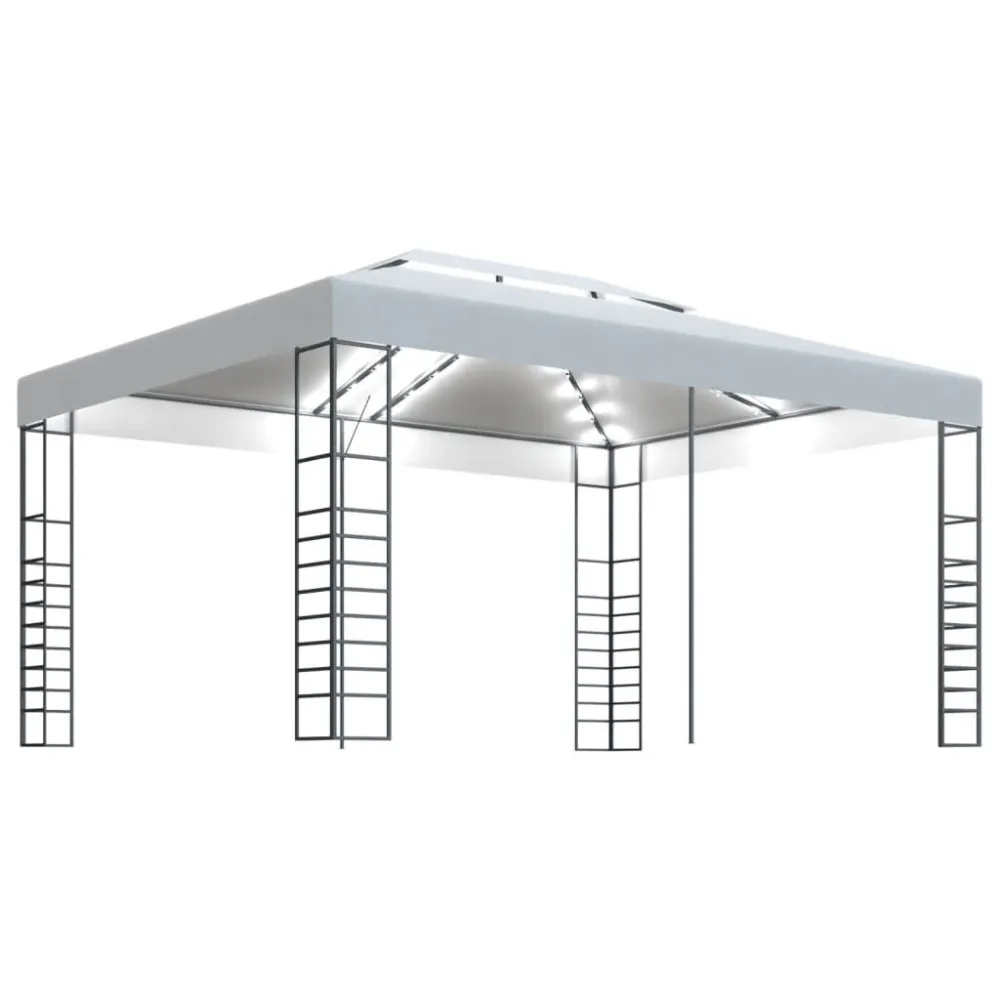 Fita LED à Prova d'Água Gazebo com cordões de luzes LED 4x3x2,7 m branco