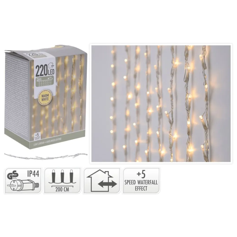 Lâmpada com Sensor Ambiance Cortina de iluminação com 220 luzes LED