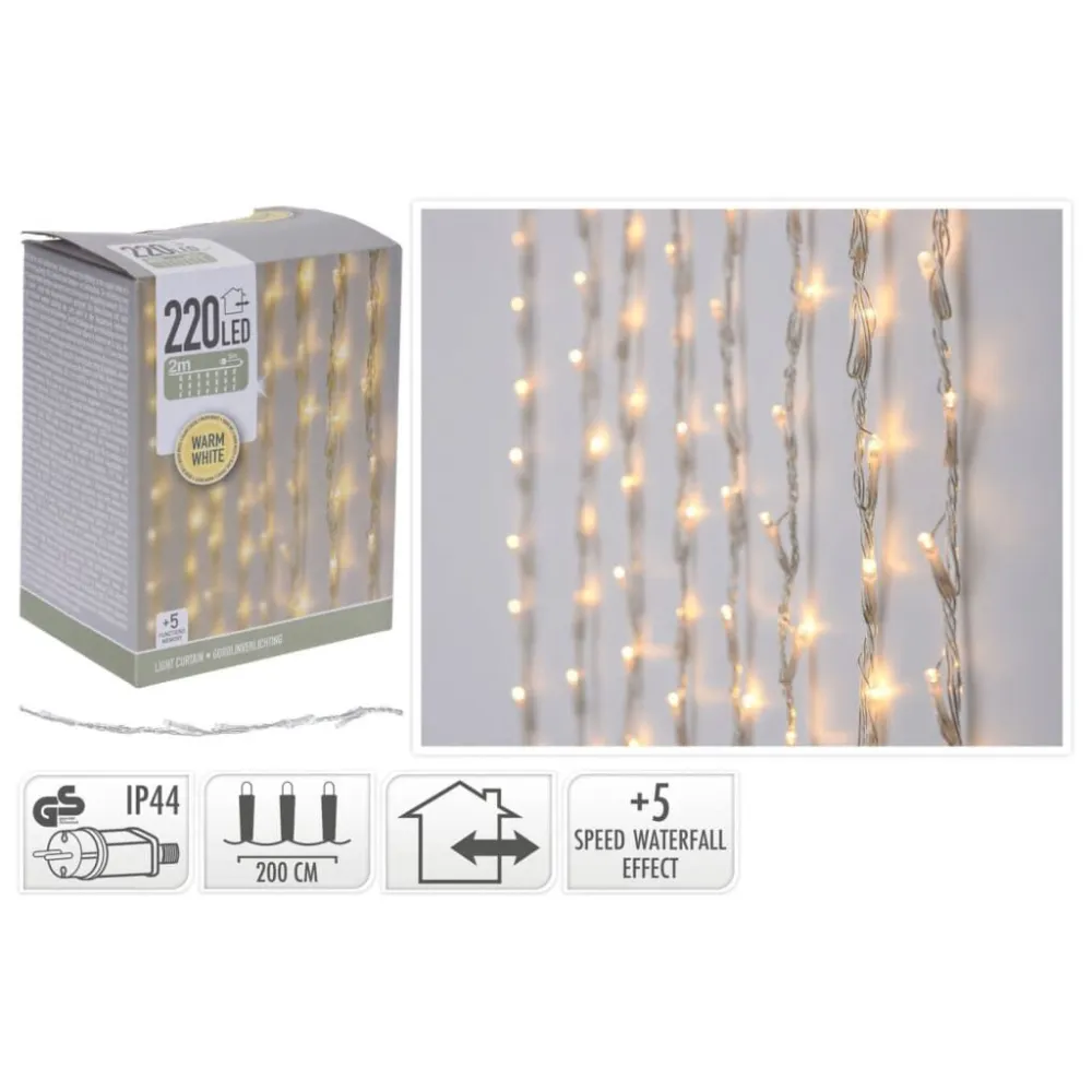 Lâmpada com Sensor Ambiance Cortina de iluminação com 220 luzes LED