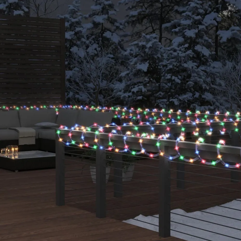 Lâmpada com Sensor Cordão de iluminação com 240 luzes LED 10 m PVC multicolorido