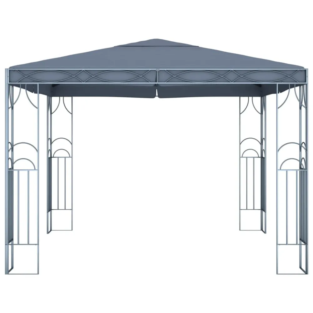 Lâmpada com Sensor Gazebo com cordões de luzes LED 300x300 cm antracite