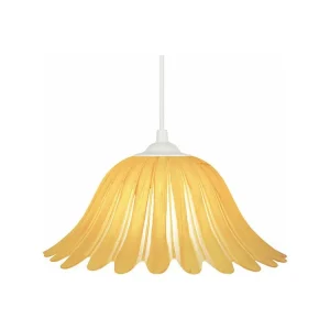Luminária de Parede Externa Suspensão TOSEL NICOLE cordão de algodão globo amarelo D20 x H90 cm