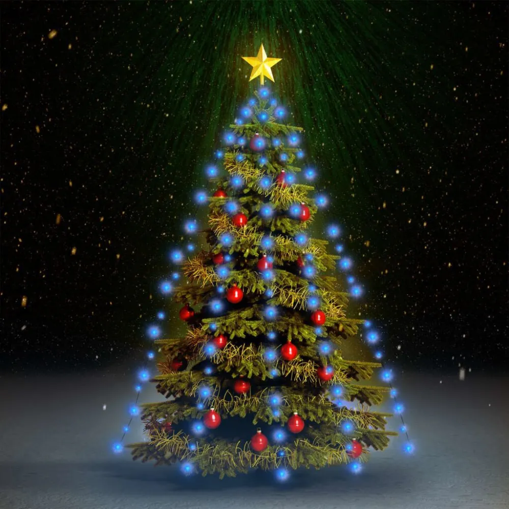 Luz de Passagem Cordão de luzes árvore de Natal 150 luzes LED 150 cm azul