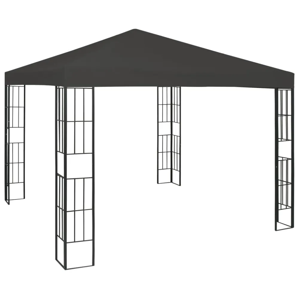 Luz de Passagem Gazebo com cordões de luzes LED 3x3 m antracite