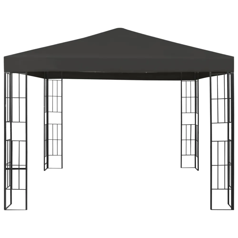 Luz de Passagem Gazebo com cordões de luzes LED 3x3 m antracite
