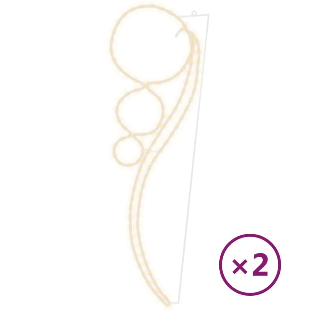 Poste de Jardim Cordão de iluminação em bola 2 pcs 111,5x35x4,5cm branco tórrido