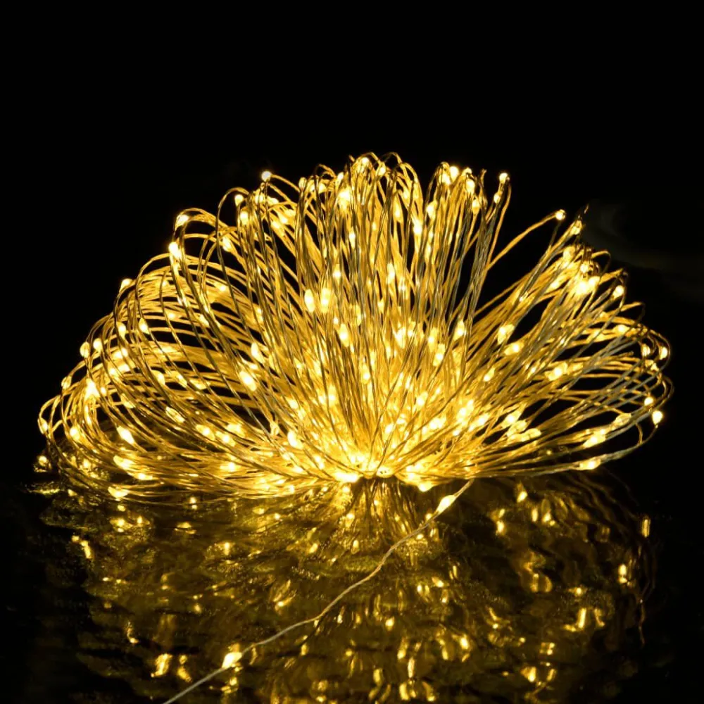 Poste de Jardim Cordão de micro luzes 40 m 400 LEDs 8 funções branco abrasador