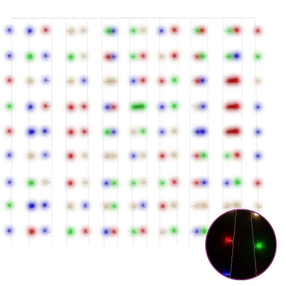 Poste de Jardim Cortina iluminação 300 luzes LED 3x3 m 8 funções colorido
