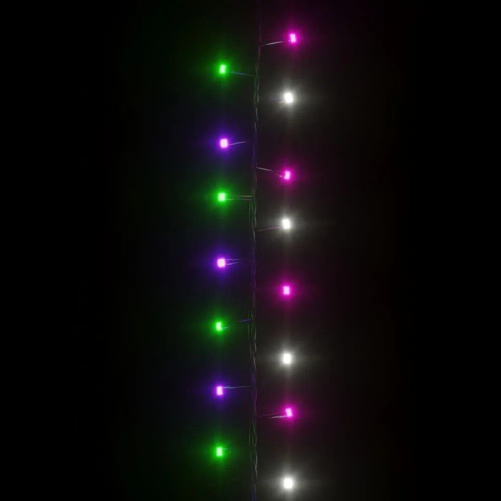 Refletor LED Solar Cordão de luzes compacto 400 luzes LED 13 m PVC pastel multicor