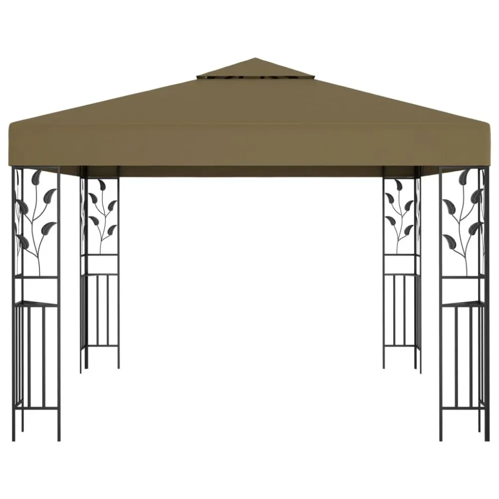Refletor LED Solar Gazebo com cordões de luzes LED 3x3 m cinza-acastanhado