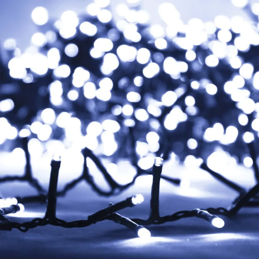 Resistente à Intempérie Cordão de luzes compacto 400 luzes LED 13 m PVC branco glacial