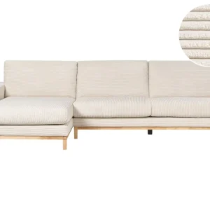 Right Hand Enorme Cord Corner Sofa Light Beige SIGGARD para Fachada