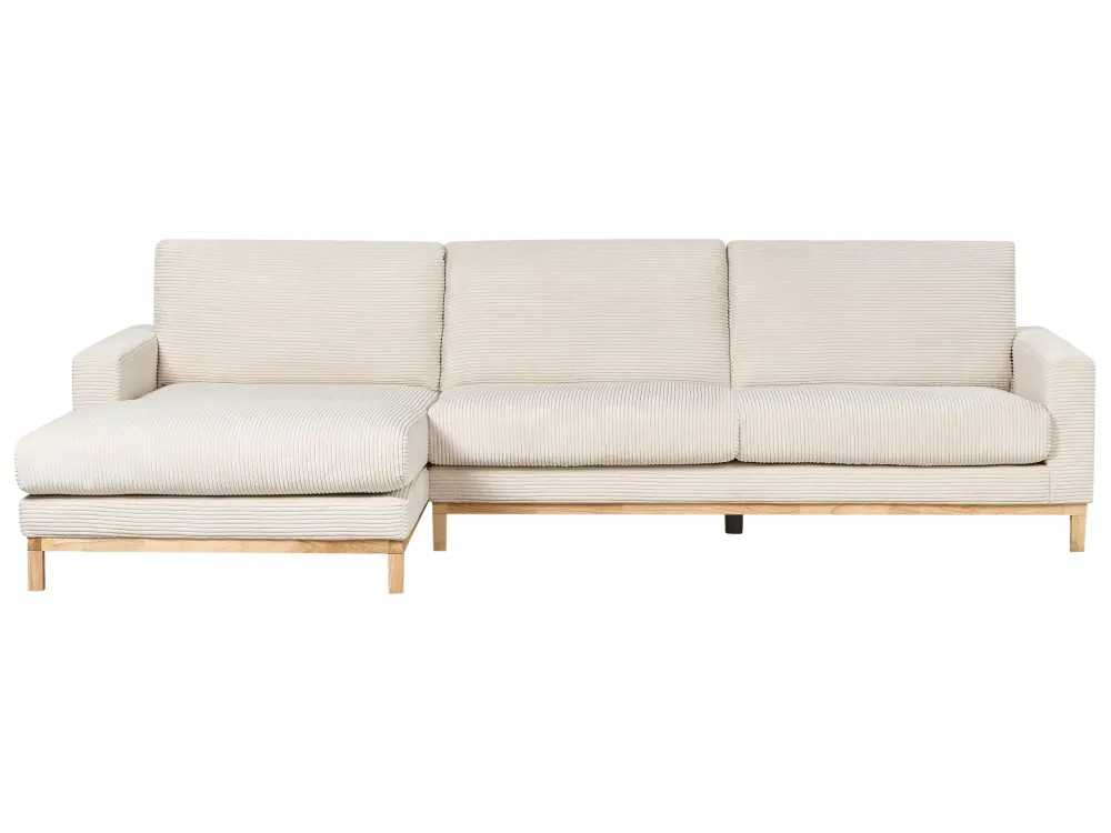 Right Hand Enorme Cord Corner Sofa Light Beige SIGGARD para Fachada
