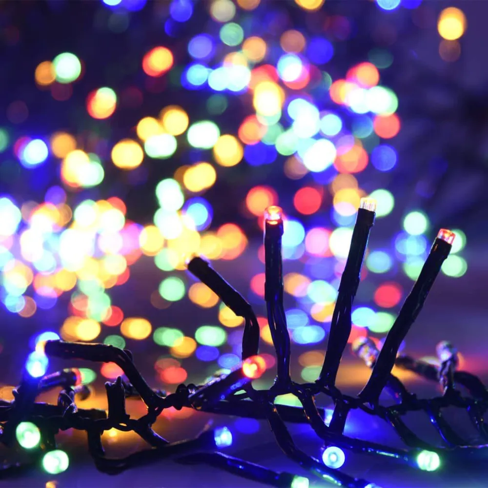 Spot de Embutir Cordão de luzes agrupadas 400 luzes LED 7,4 m PVC multicolorido