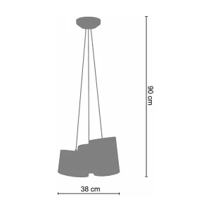 Suspensão TOSEL MARNE cordão de algodão globo preto D32 x H90 cm para Jardim e Quintal