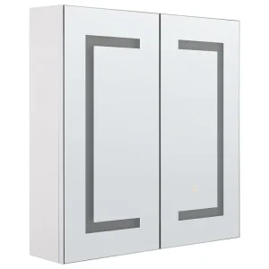 Armário de parede com espelho e iluminação LED branco 60 x 60 cm MAZARREDO Comprimento do Braço 40cm