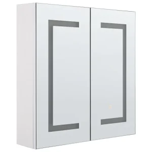 Armário de parede com espelho e iluminação LED branco 60 x 60 cm MAZARREDO Comprimento do Braço 40cm