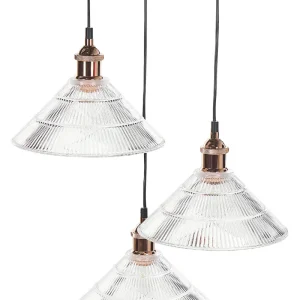 3 Lights Glass Pendant Lamp Transparent CURONE