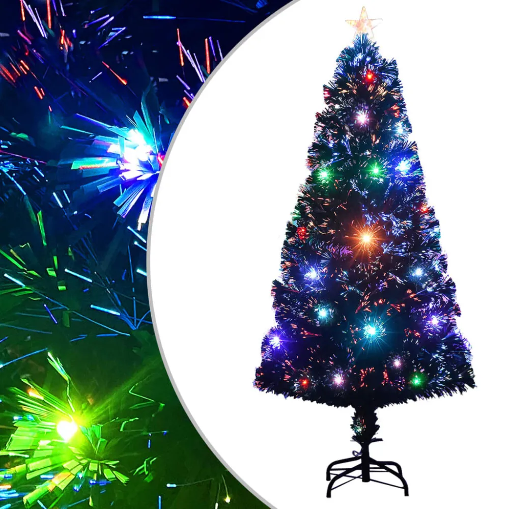 Pendente de Cristal Árvore de Natal pré-iluminada com suporte 120 cm fibra ótica