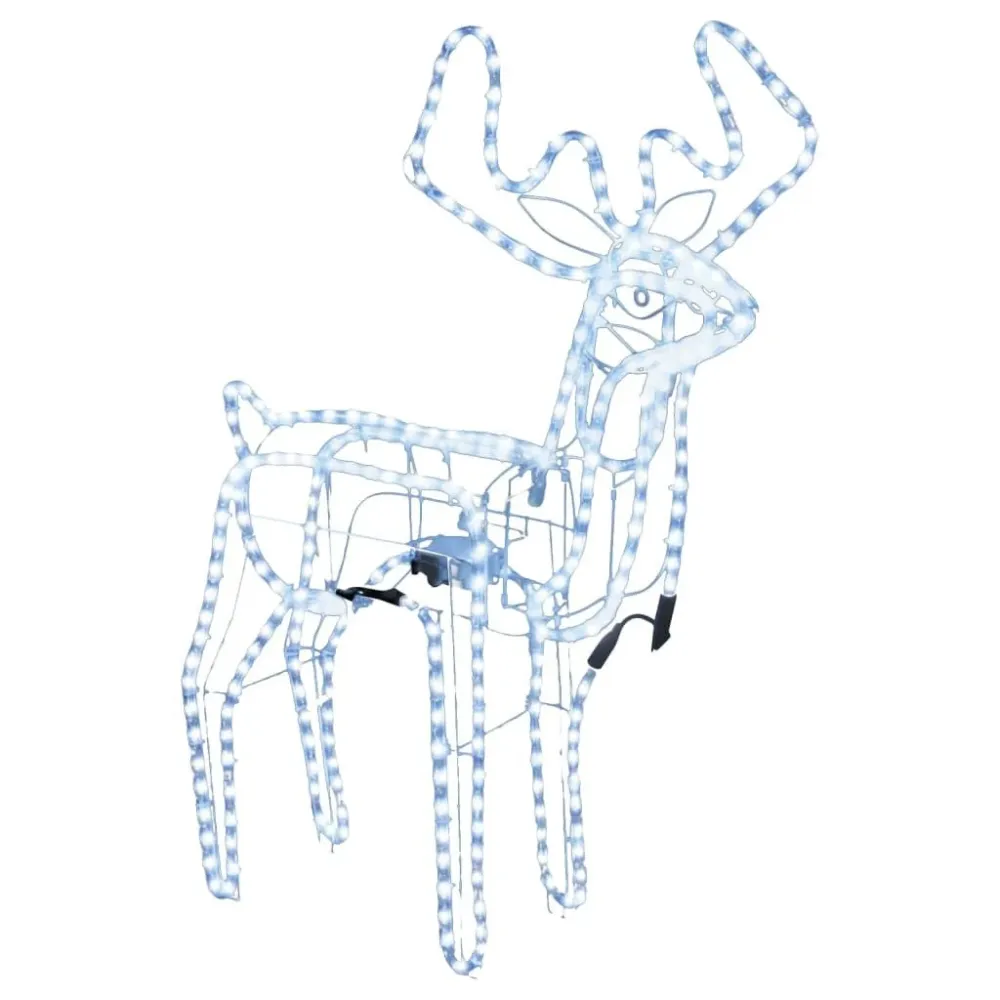 Figura rena de Natal com cabeç móvel 76x42x87 cm branco glacial Fácil Limpeza