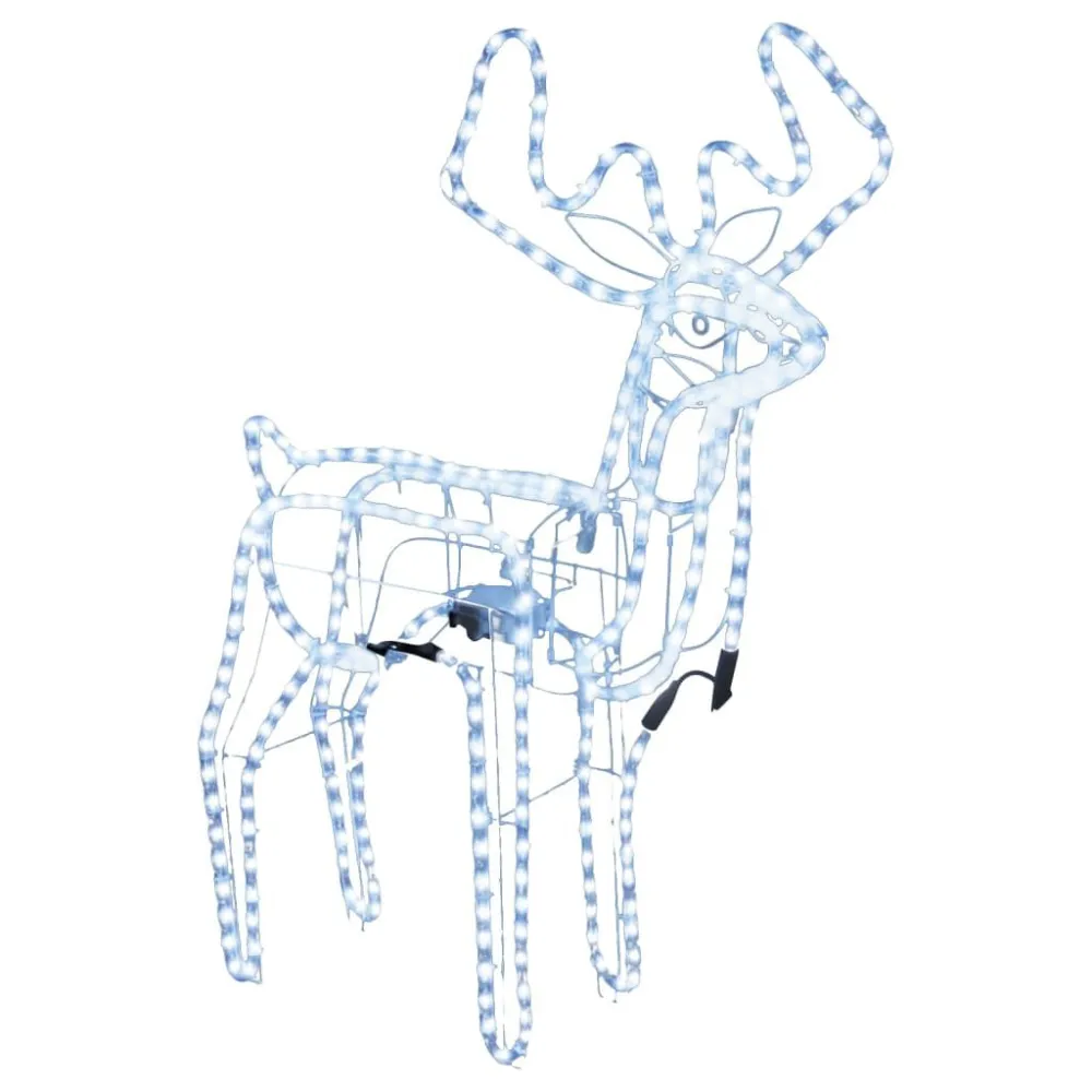 Figura rena de Natal com cabeç móvel 76x42x87 cm branco glacial Fácil Limpeza