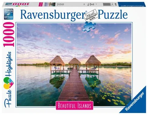Luminária de Teto em Gesso Puzzle Highlights Beautiful Islands Vista Tropical - 1000 Peças - Ravensburger