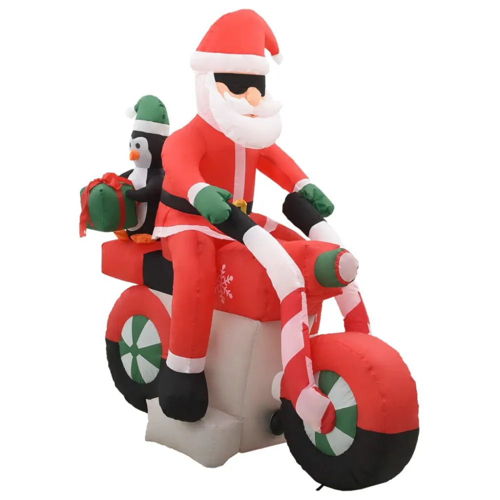 Pai Natal de mota insuflável LED IP44 160 cm Fácil Limpeza