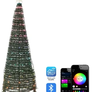 Luminária para Estacionamento Árvore de Natal com iluminação LED e aplicação para telemóvel 188 cm SAARLOQ
