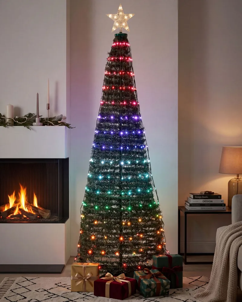 Luminária para Estacionamento Árvore de Natal com iluminação LED e aplicação para telemóvel 188 cm SAARLOQ