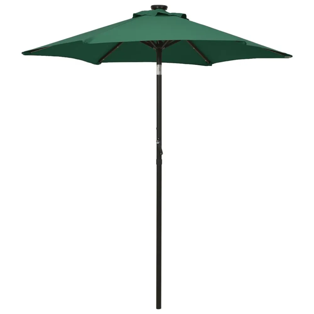 Alta Luminosidade Guarda-sol de jardim com luzes LED 200x211 cm alumínio verde