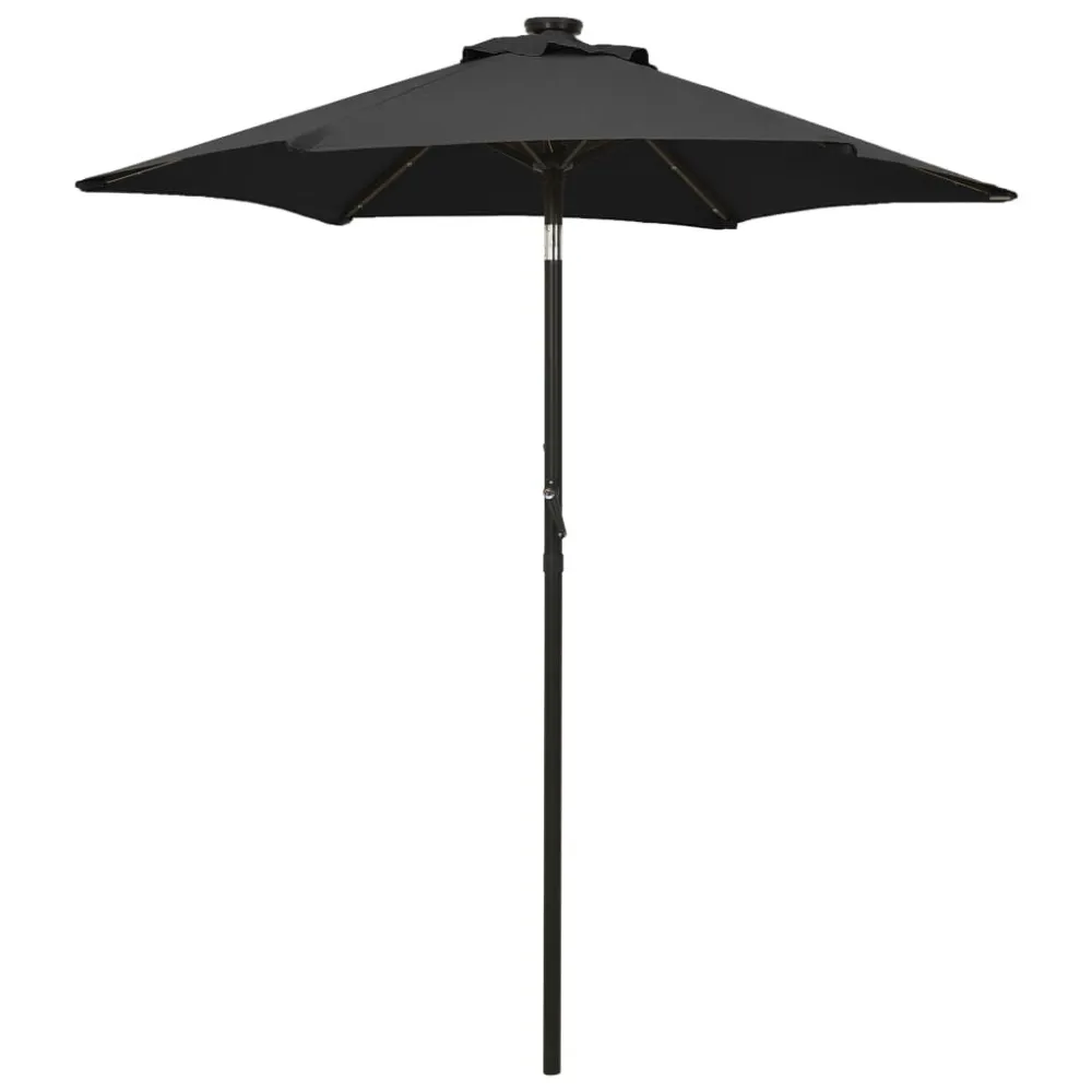 Fita LED à Prova d'Água Guarda-sol de jardim com luzes LED 200x211 cm alumínio preto