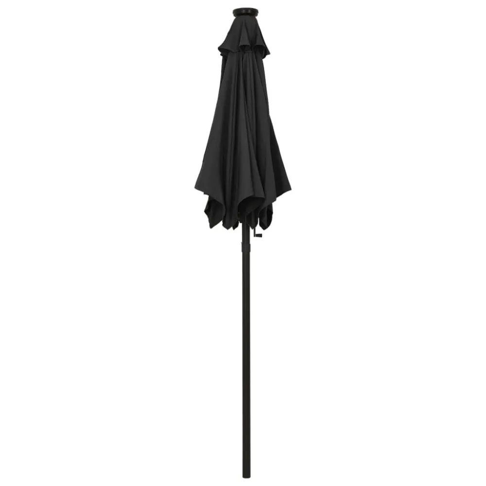 Fita LED à Prova d'Água Guarda-sol de jardim com luzes LED 200x211 cm alumínio preto