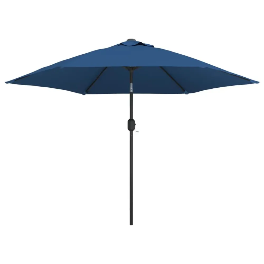 Guarda-sol exterior com luzes LED poste ço 300 cm azul-ciano com Grau de Proteção IP67