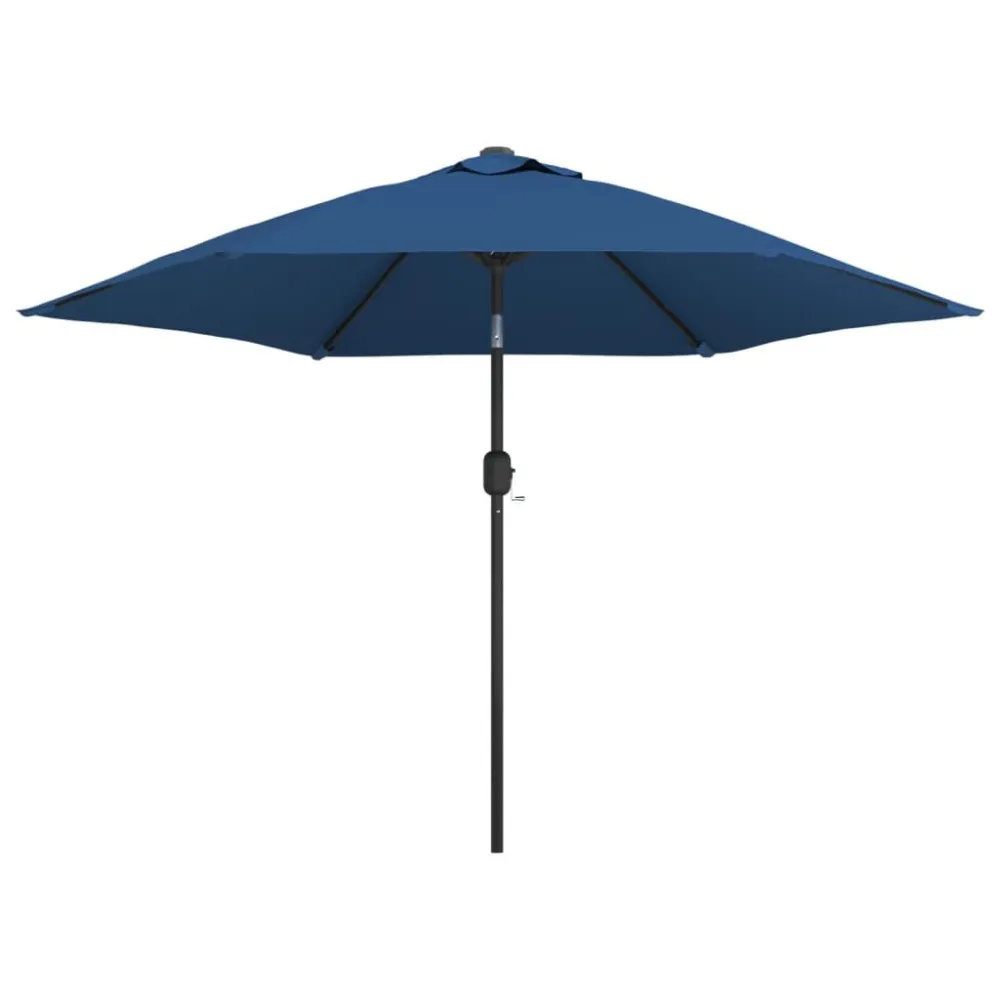 Guarda-sol exterior com luzes LED poste ço 300 cm azul-ciano com Grau de Proteção IP67