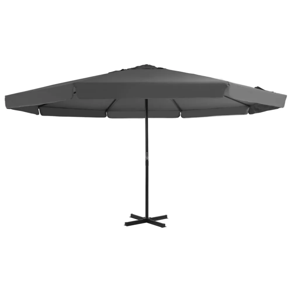 Guarda-sol de exterior com poste em alumínio 500 cm antracite com Grau de Proteção IP67