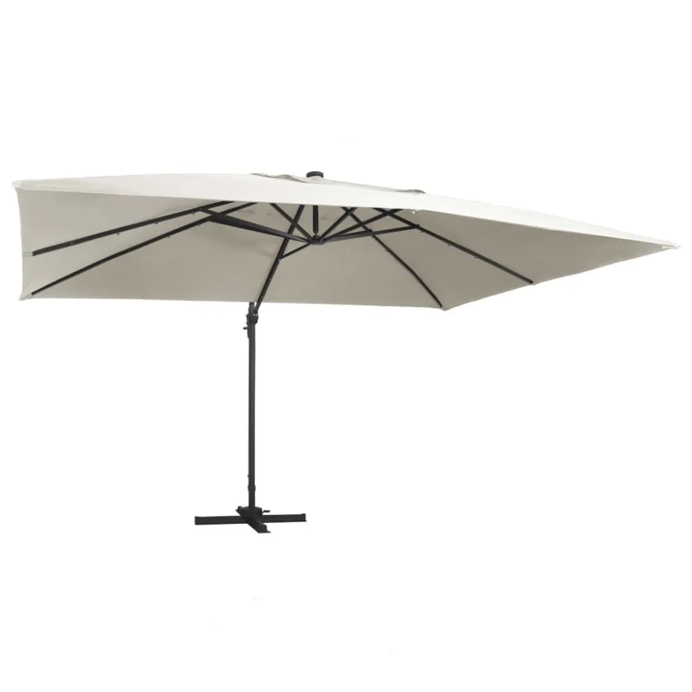 Luminária de Parede Externa Guarda-sol cantilever luzes LED/poste alumínio 400x300 cm areia