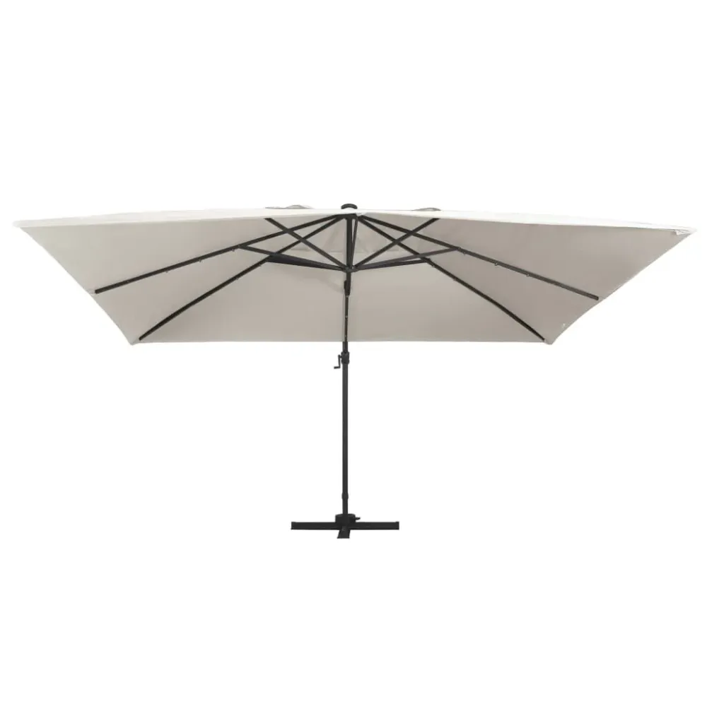 Luminária de Parede Externa Guarda-sol cantilever luzes LED/poste alumínio 400x300 cm areia
