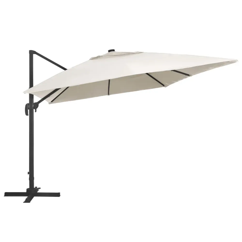 Luminária de Parede Externa Guarda-sol cantilever luzes LED/poste alumínio 400x300 cm areia