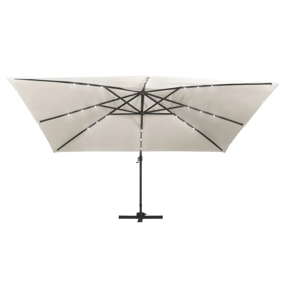 Luminária de Parede Externa Guarda-sol cantilever luzes LED/poste alumínio 400x300 cm areia
