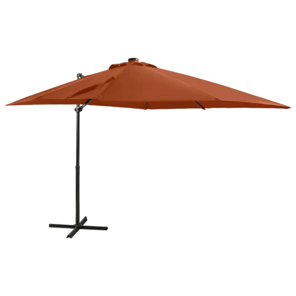 Luminária de Parede Externa Guarda-sol jardim cantilever poste/luzes LED 250 cm terracotta