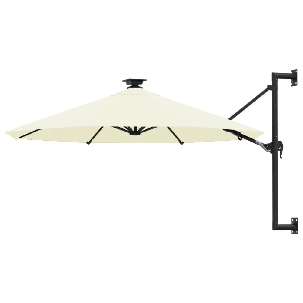 Luminária de Parede Externa Guarda-sol para jardim de parede com luzes LED 300 cm areia