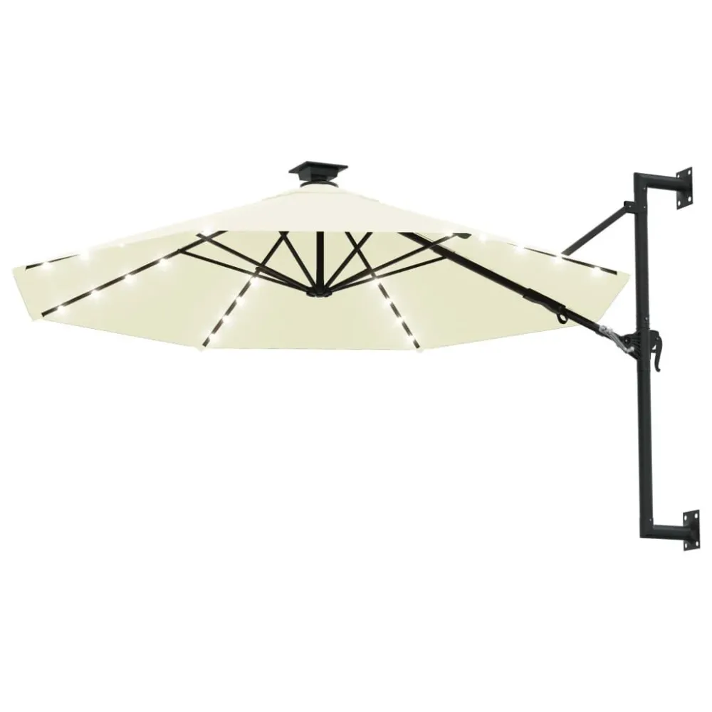 Luminária de Parede Externa Guarda-sol para jardim de parede com luzes LED 300 cm areia